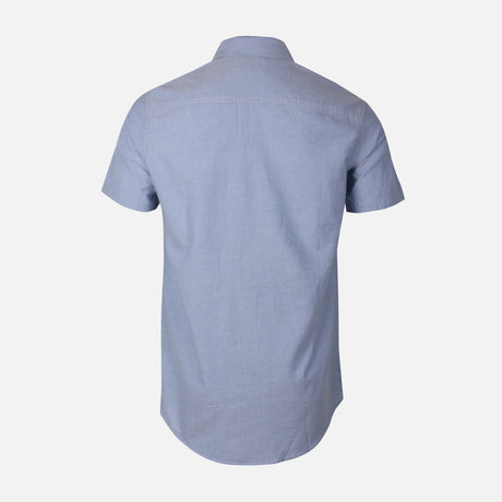 Men Plain Oxford Short Sleeve Shirt