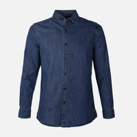 Men Plain Denim Long Sleeve Shirt