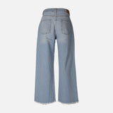 WOMEN WIDE LEG MID WAIST PANT JEANS