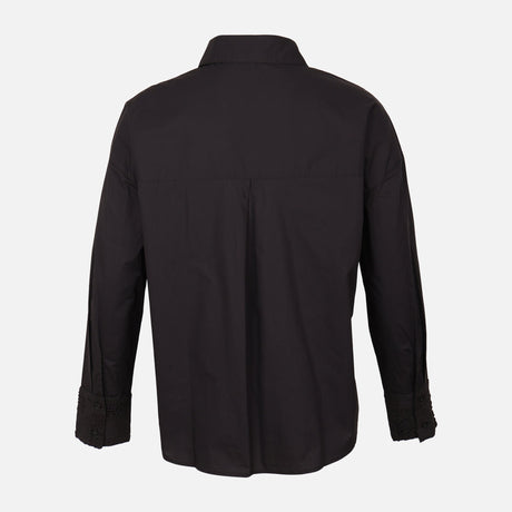 Women Oversize Lace Pocket Shirt