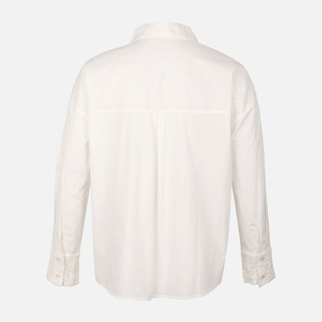 Women Oversize Lace Pocket Shirt