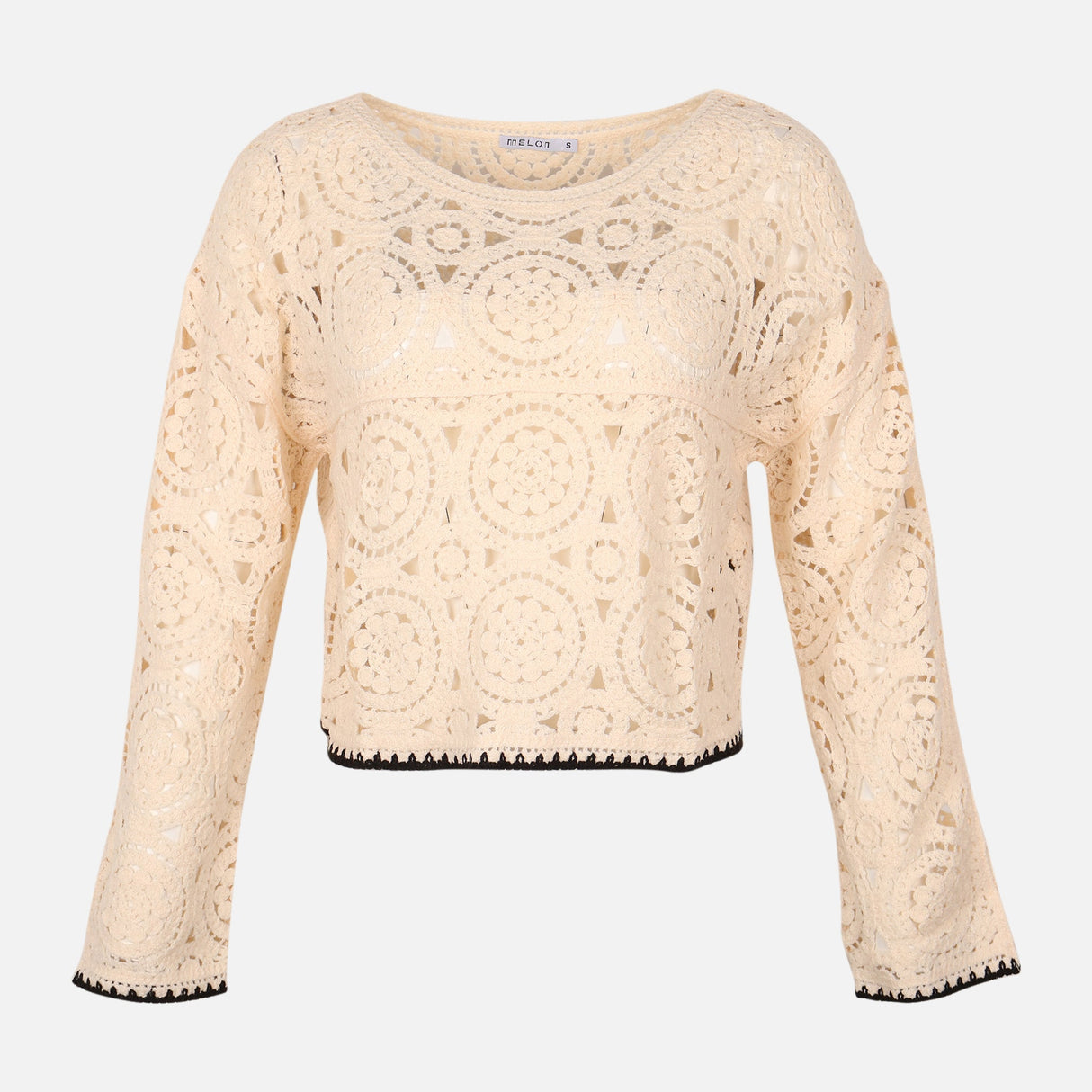 Women Crochet Long Sleeve Top