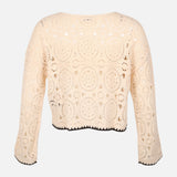 Women Crochet Long Sleeve Top