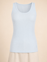 MNBFS78 WOMEN'S WAFFLE TANKTOP / MNBFS78 WOMEN'S WAFFLE TANK - POWDR BLUE - on model