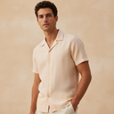 Men Woven Plain Short Sleeve Shirt