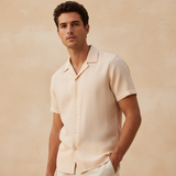 Men Woven Plain Short Sleeve Shirt