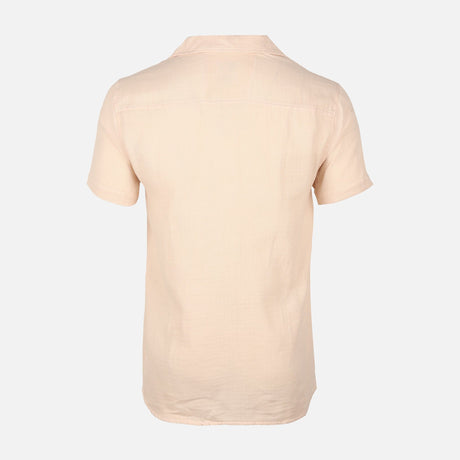 Men Woven Plain Short Sleeve Shirt 