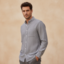 Men Woven Plain Long Sleeve Shirt