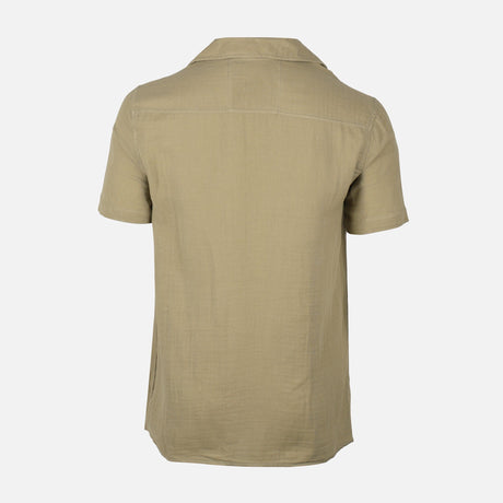 Men Woven Plain Short Sleeve Shirt 