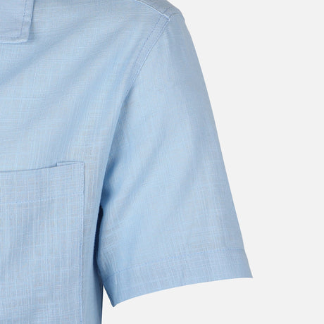 Men Woven Plain Short Sleeve Shirt 