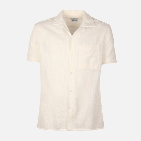 Men Woven Plain Short Sleeve Shirt 