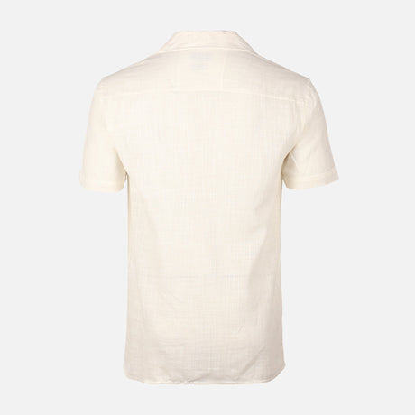 Men Woven Plain Short Sleeve Shirt 