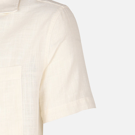 Men Woven Plain Short Sleeve Shirt 