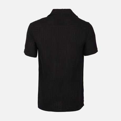 Men Woven Plain Short Sleeve Shirt 