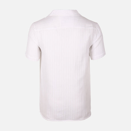 Men Woven Plain Short Sleeve Shirt 
