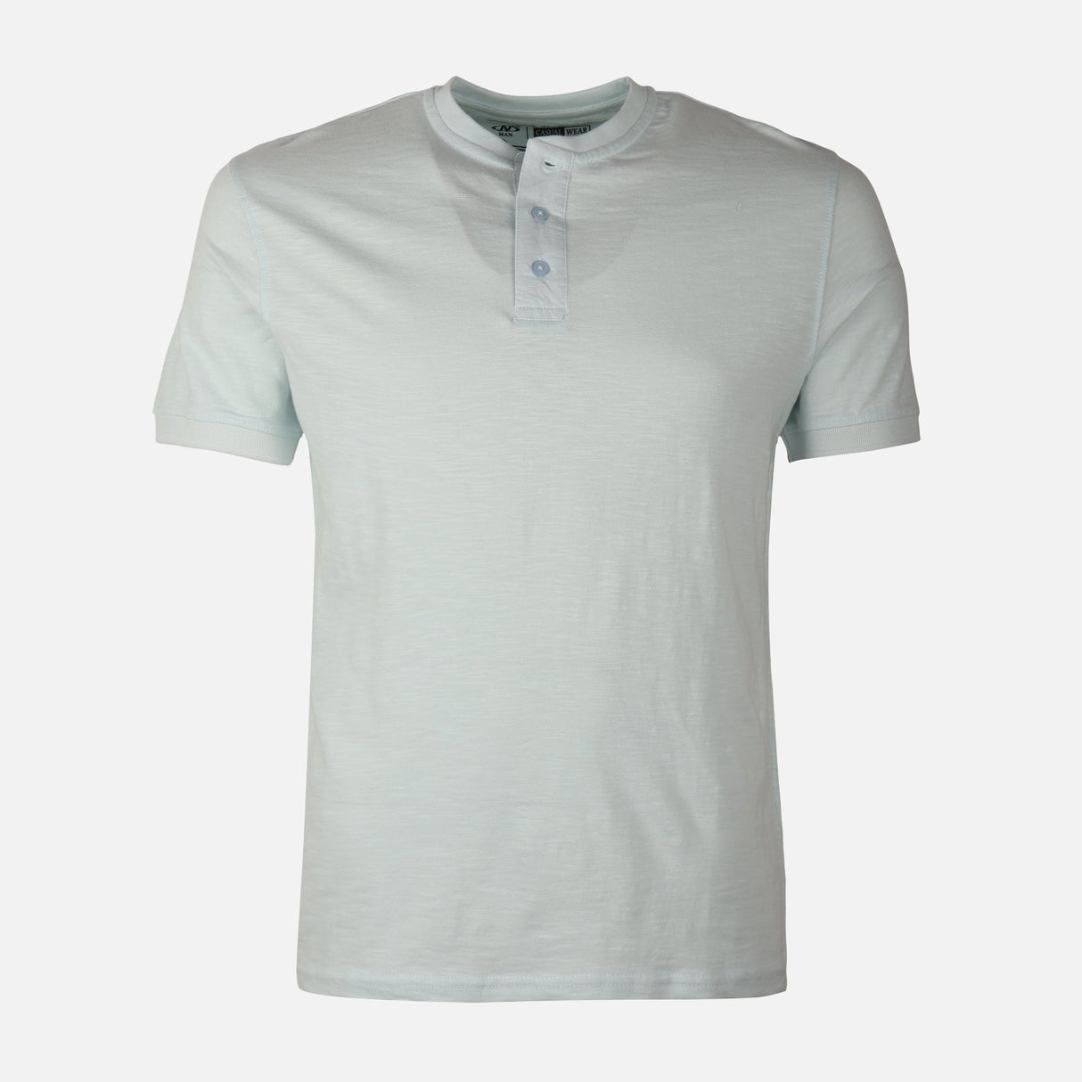 Men Basic Slub Short Sleeve Henley T-Shirt