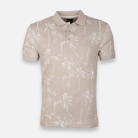Men Casual Short Sleeve All-Over Print Polo