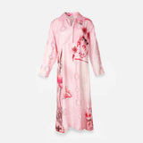 Rayon D-Print Midi Gown Long Sleeve