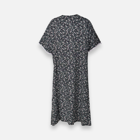 Rayon Pocket Middi Gown Short Sleeve