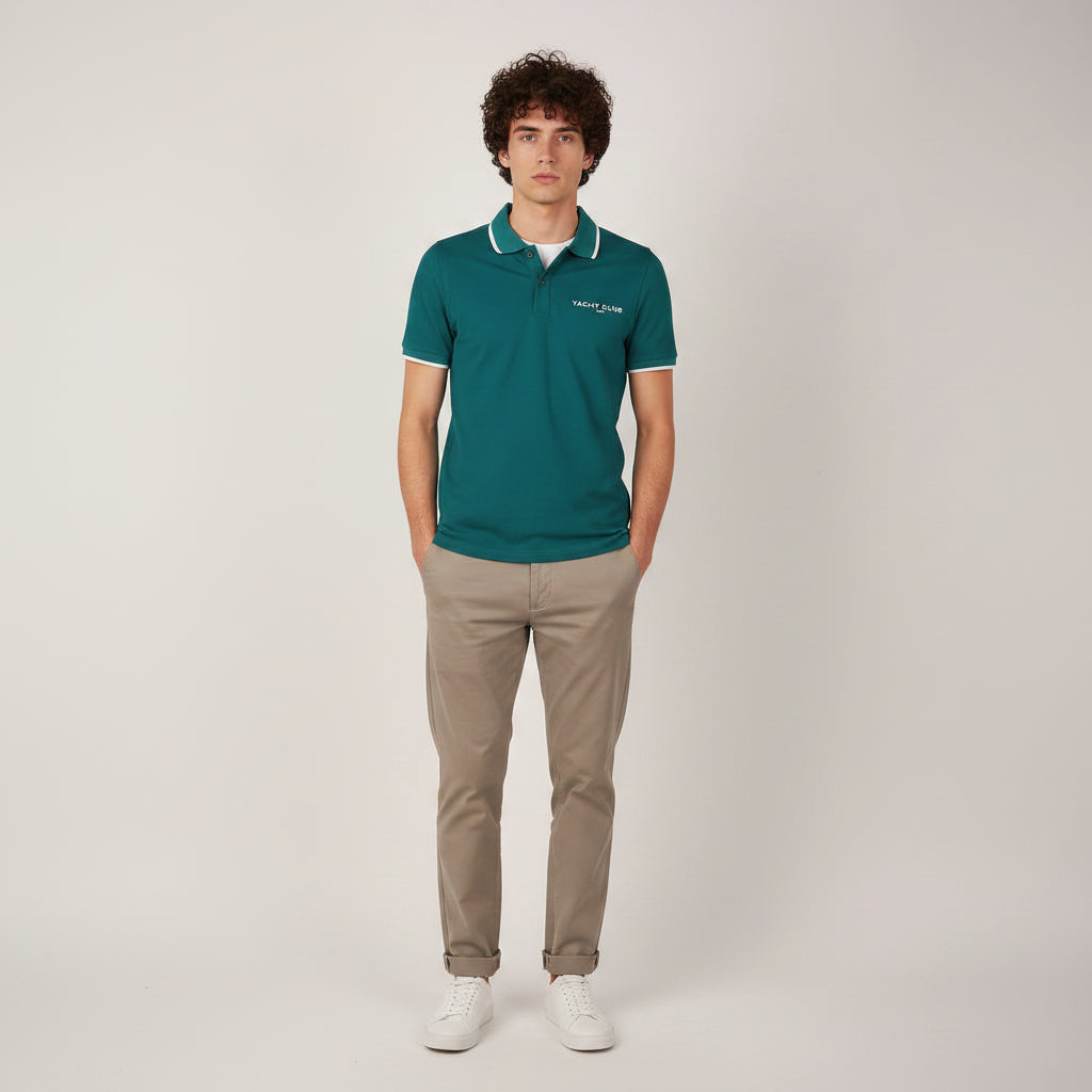 Men Basic Pique Polo T-Shirt Short Sleeve