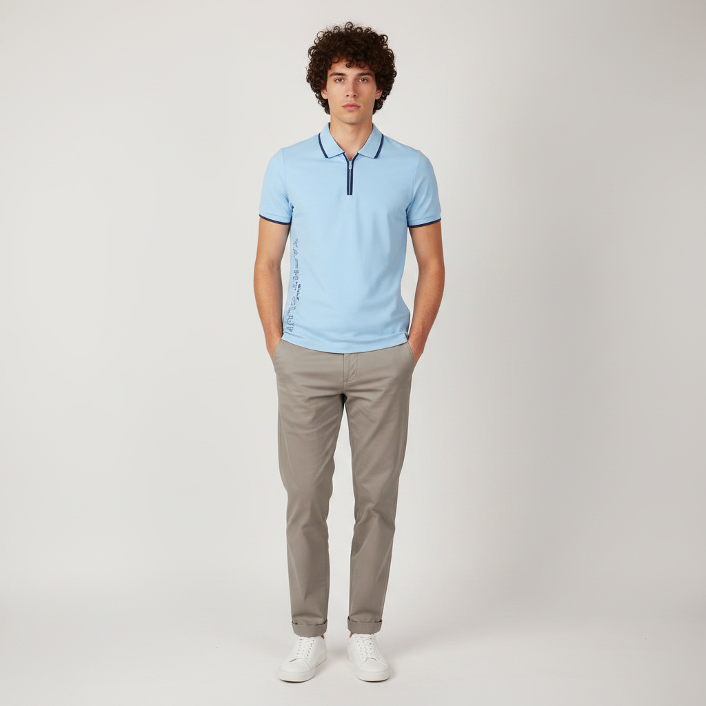 Men Pique Polo T-Shirt Short Sleeve