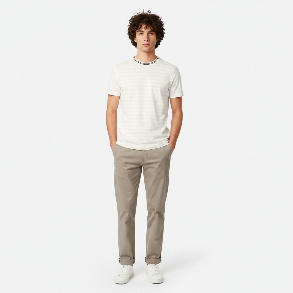 Men Structured T-Shirt Short Sleeve