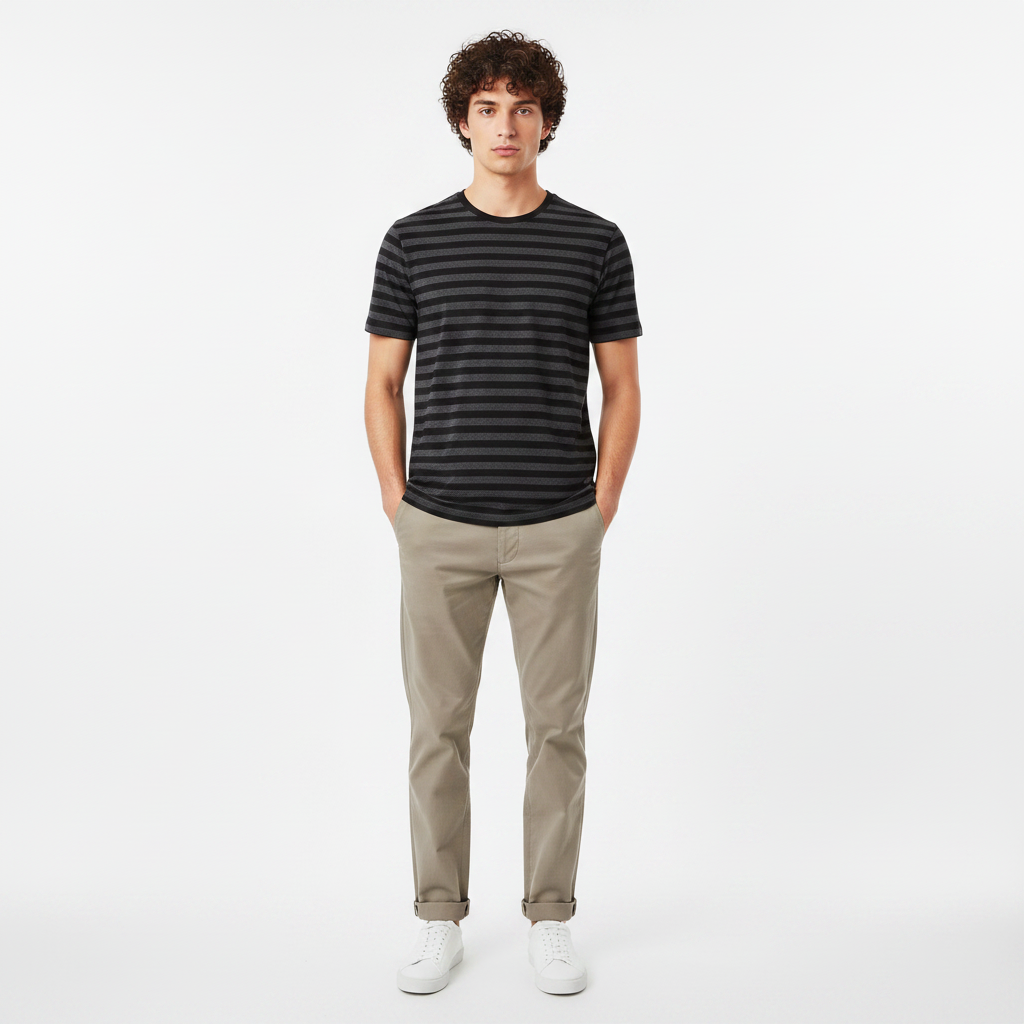 Men Structured T-Shirt Short Sleeve