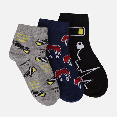 Boys Quarter Socks 3 Pairs
