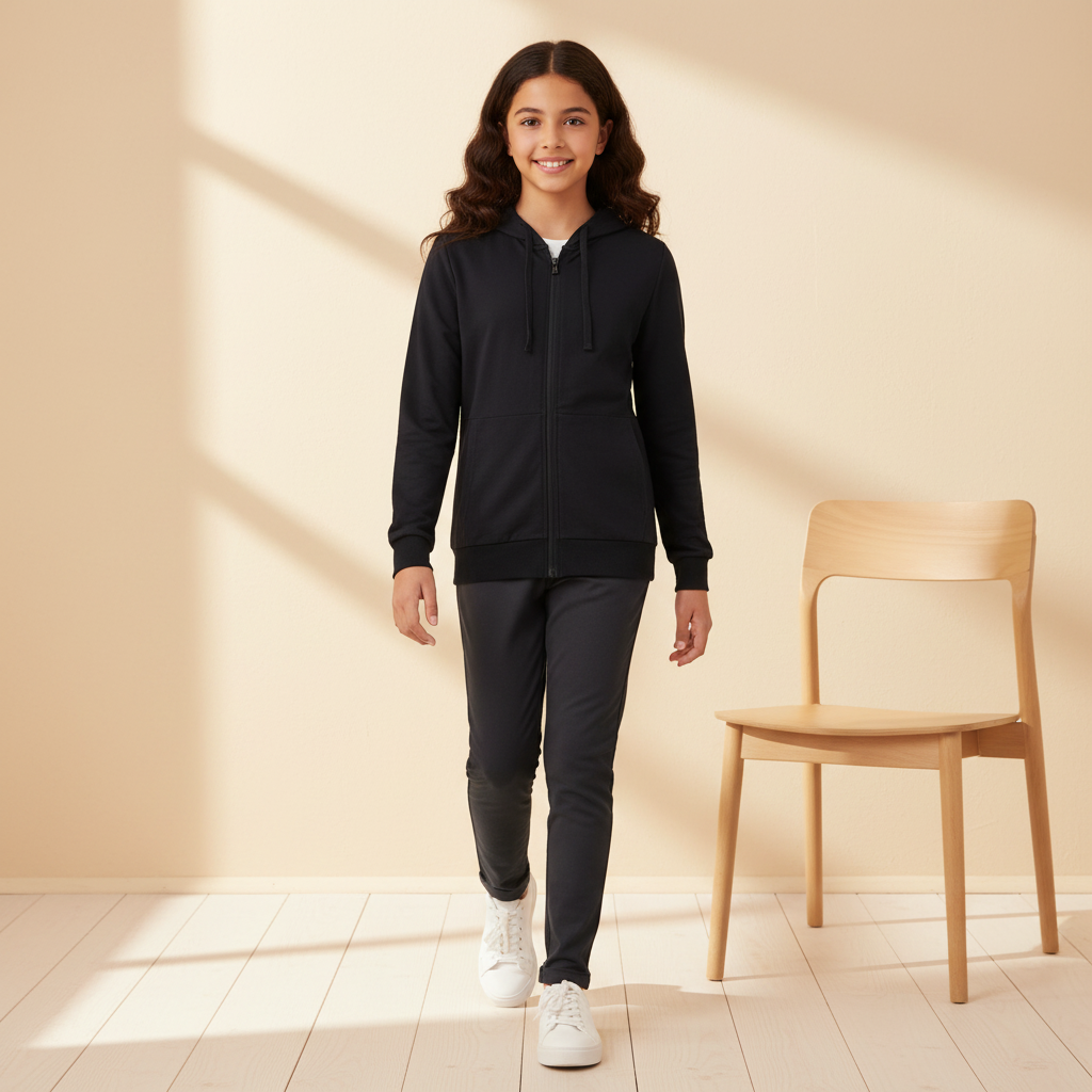 School Cardigan With Hoodie