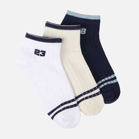 Boys Non-Terry Ankle Socks 3 Pairs