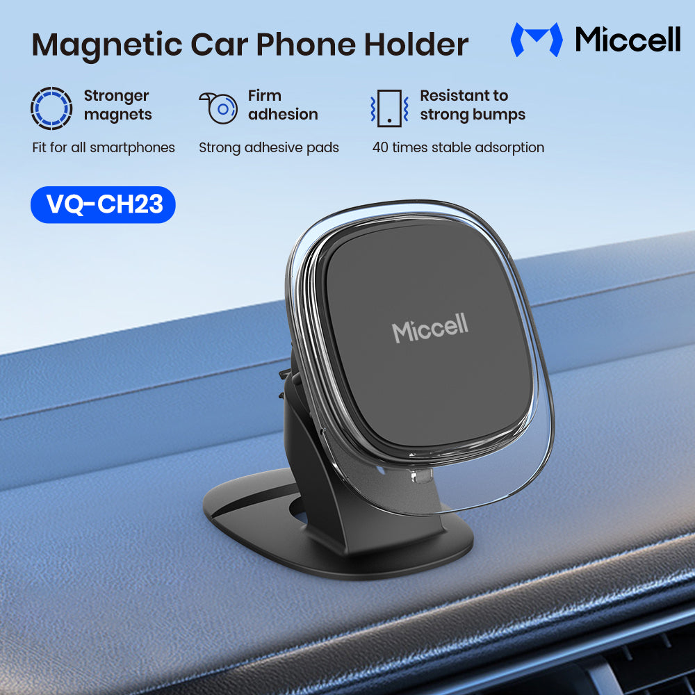 Magnetic Car Phone Mount with Cable Clips