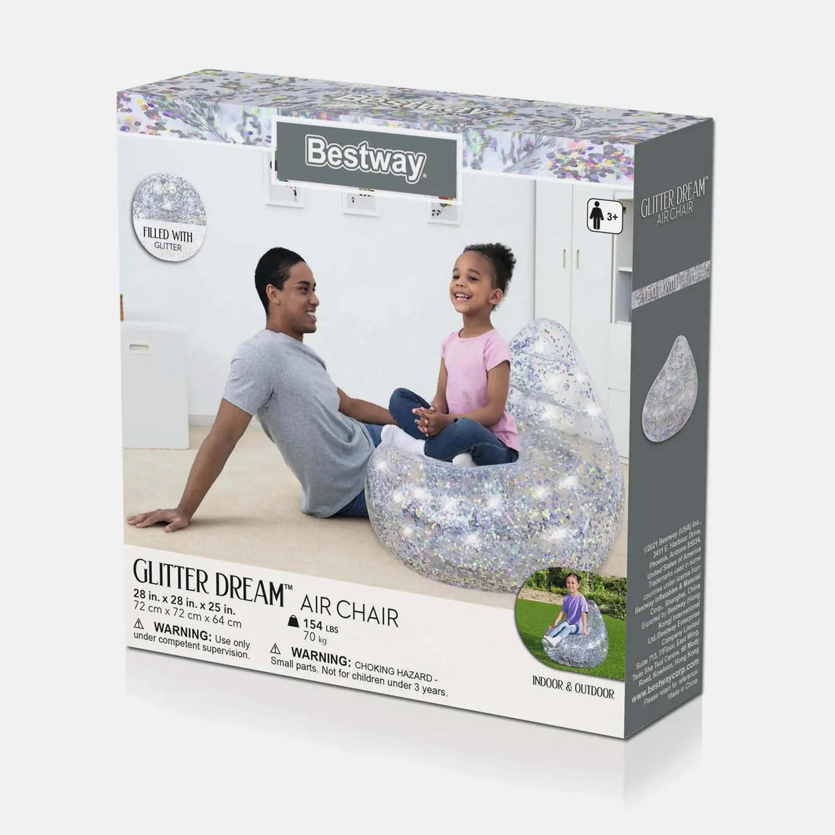GLITTER DREAM AIR CHAIR 28"X28"X25"/72CMX72CMX64CM