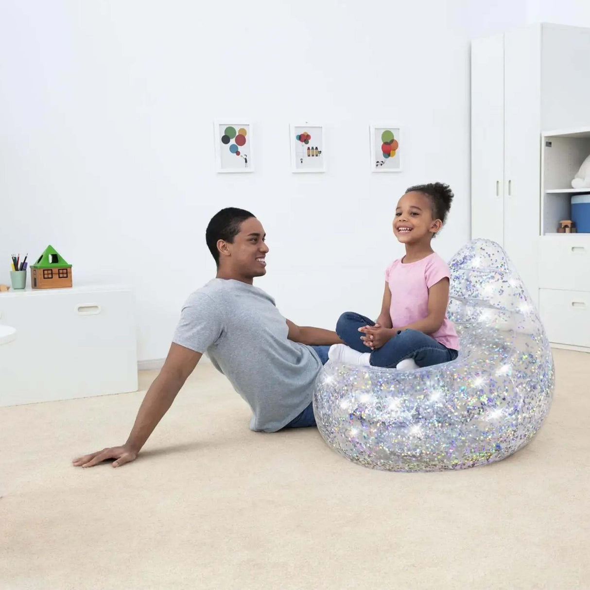 GLITTER DREAM AIR CHAIR 28"X28"X25"/72CMX72CMX64CM