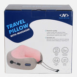 TRAVEL PILLOW FABRIC MEMORY FOAM + MASSAGER AND BATTERY