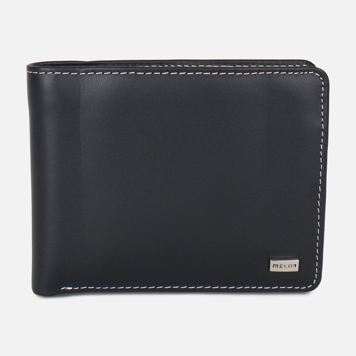 MEN BI-FOLD LEATHER WALLET WITH COIN POCKET