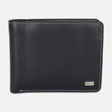 MEN BI-FOLD LEATHER WALLET WITH COIN POCKET
