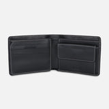 MEN BI-FOLD LEATHER WALLET WITH COIN POCKET