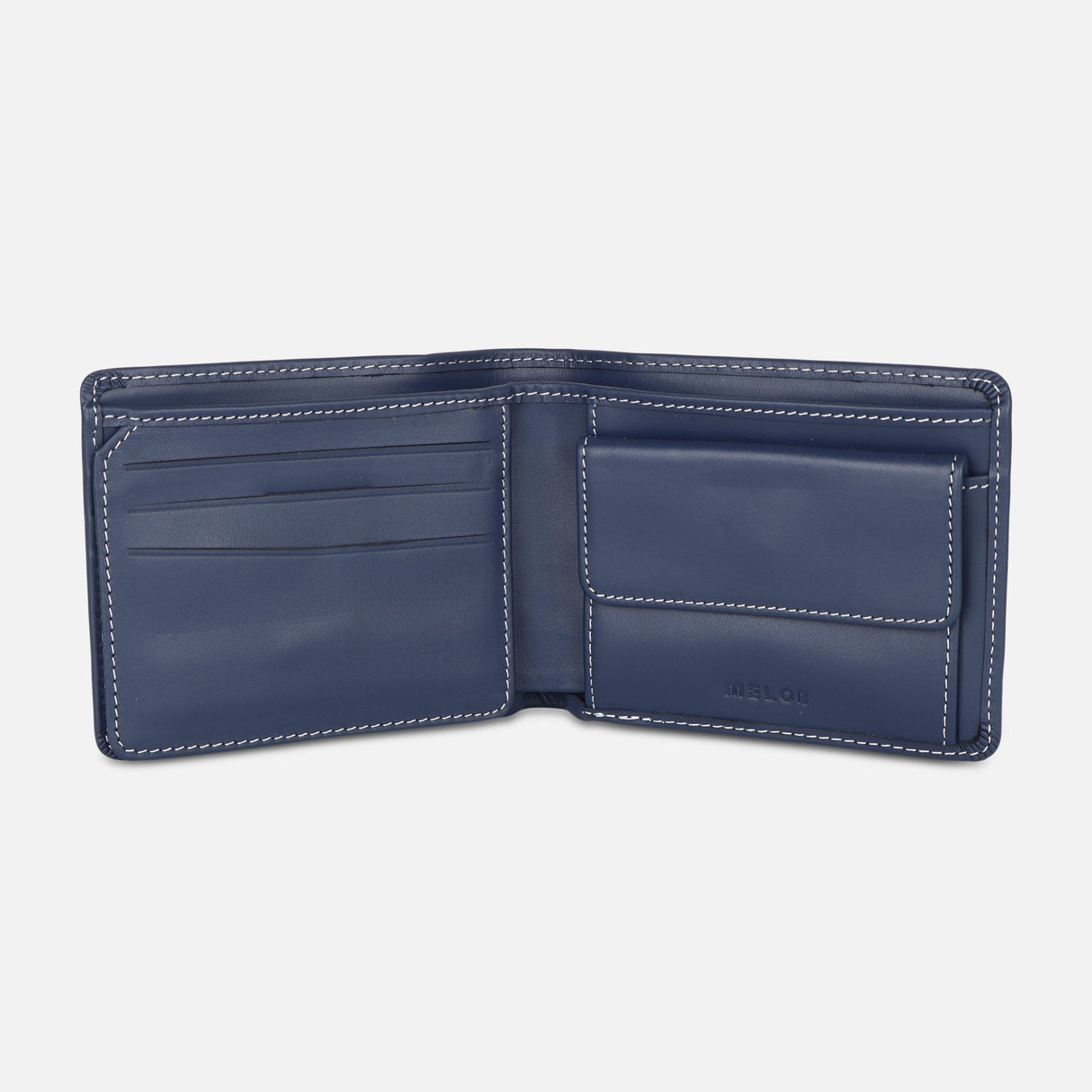 MEN BI-FOLD LEATHER WALLET WITH COIN POCKET