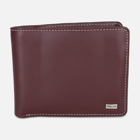 MEN BI-FOLD LEATHER WALLET WITH COIN POCKET