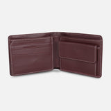 MEN BI-FOLD LEATHER WALLET WITH COIN POCKET
