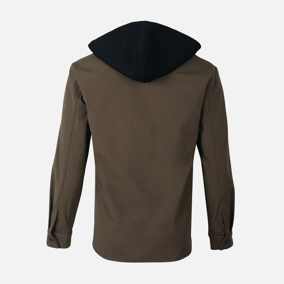 MEN HOODED LONG SLEEVE SHIRT WITH COLLAR