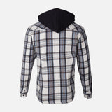 MEN HOODED LONG SLEEVE SHIRT WITH COLLAR