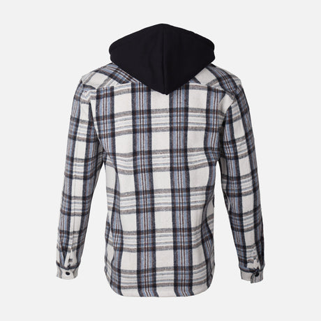 MEN HOODED LONG SLEEVE SHIRT WITH COLLAR