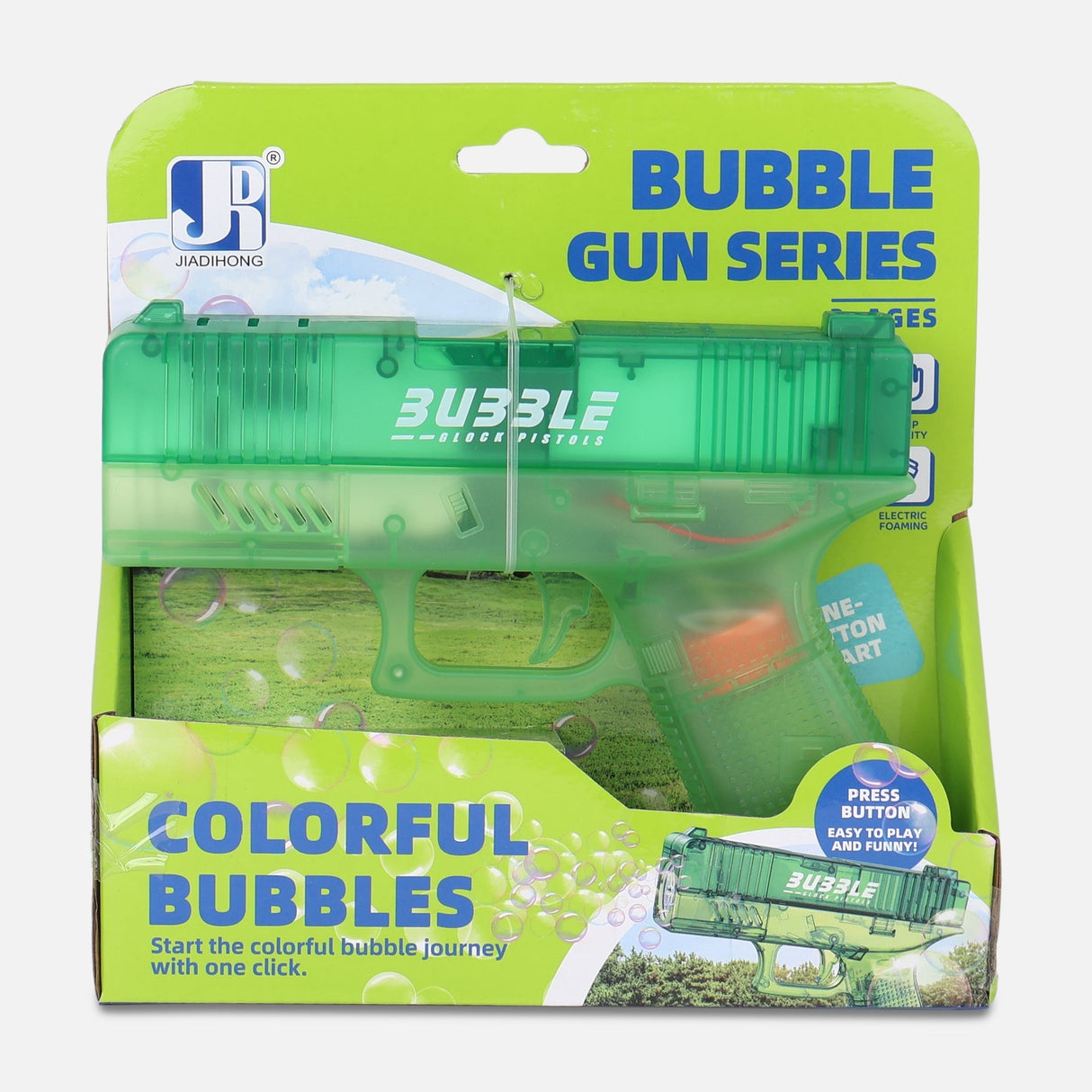 6 HOLES TRANSPARENT ELECTRIC BUBBLE GUN TOY