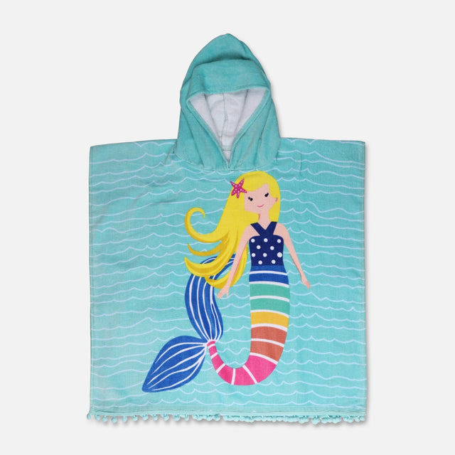 Printed Poncho Towel With Border Ball
