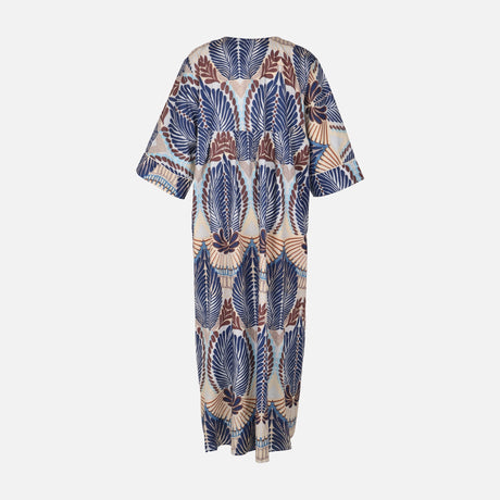 Ladies Printed Maxi Gown Short Sleeve