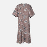 Women Alpine Pocket Midi Gown Short Sleeve Dress
