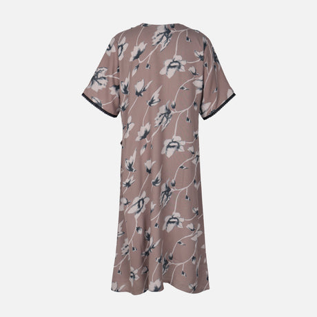Women Alpine Pocket Midi Gown Short Sleeve Dress
