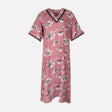 Women Alpine Pocket Midi Gown Short Sleeve Dress