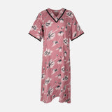 Women Alpine Pocket Midi Gown Short Sleeve Dress
